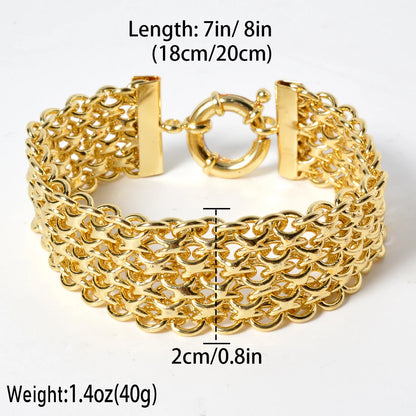 New 18MM wide copper chain bracelet unisex 18K gold plated wristband Miami Sidewalk bracelet Punk Hip Hop Jewelry party gift