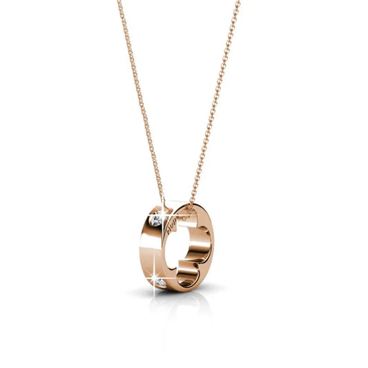 Daisini Trendy Round Geometric Pendant Necklace with Genuine Swarovski Crystals 925 Sterling Silver Fashion Jewelry Gift