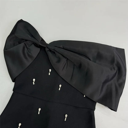 Women Sexy Beading Bandage Dress Off The Shoulder Patchwork Bodycon Clothes Club Party Elegant Dresses