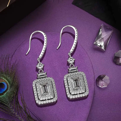 2025 New Colorful Crystal Zircon Bridal Earrings, European and American Personalized Fashion Trend, High End Jewelry