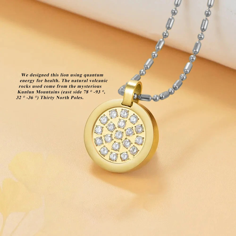 Fashion Necklace Natural Stone Pendants Stainless Steel Abalone Zircon Healing Balance Jewelry with Box Women Gift