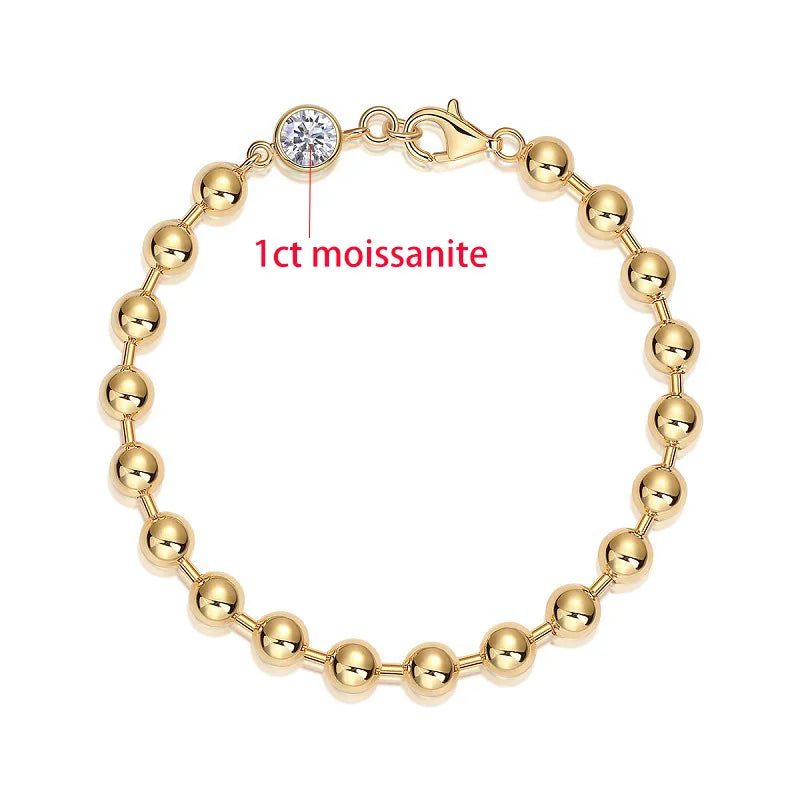 TFGLBU New Full Excellent Cut Moissanite Bracelet for Woman 18k Gold Plated Bangle S925 Sterling Silver Jewelry Party Wholesale