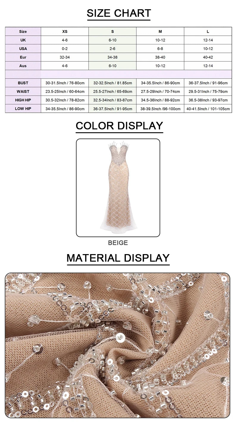 VC Fashion Silver Sequin Strapless Mermaid Dress Gown with Crystal Accents for Luxury Award Ceremonies