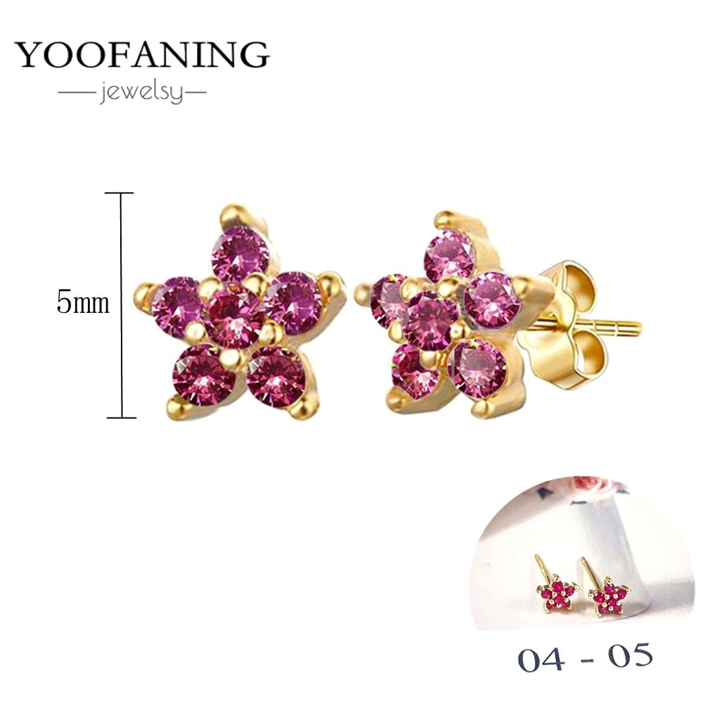 925 Sterling Silver Ear Needle Fashion Exquisite Hoop Earrings  Classic Rose Red Series Earrings for Women Patty Jewelry Gift