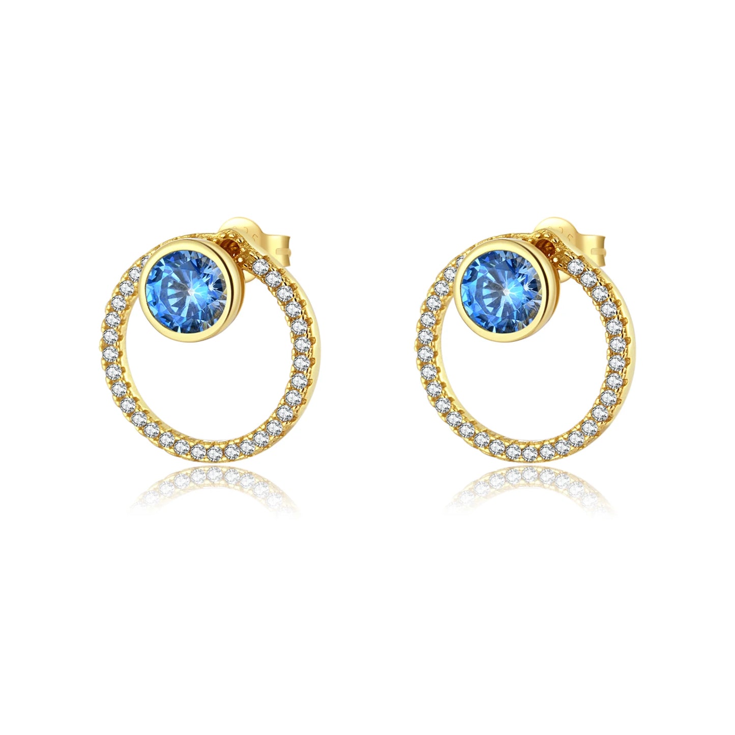 DPLAOPA 925 Sterling Silver Blue Crystal CZ Circle Pendant Zircon Move Triple In 3 Wearing Necklace Luxury Fine Jewelry