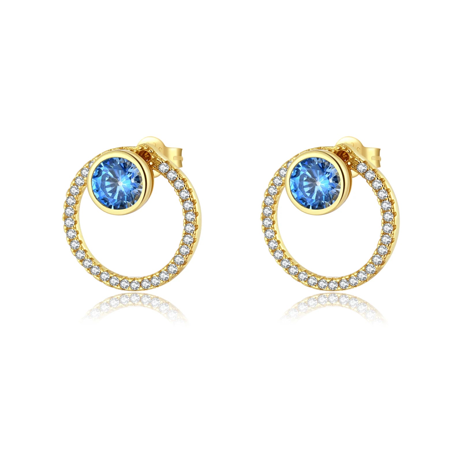 DPLAOPA 925 Sterling Silver Blue Crystal CZ Circle Pendant Zircon Move Triple In 3 Wearing Necklace Luxury Fine Jewelry