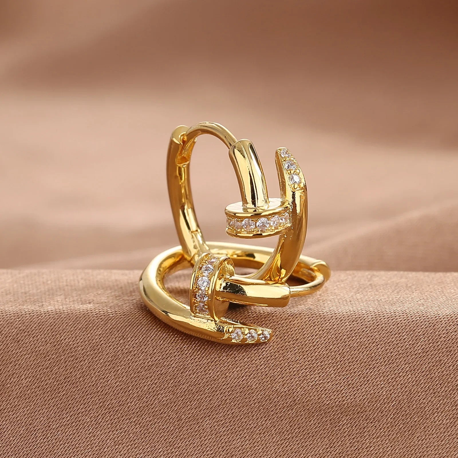XINYI Plated Zircon Round Circle Hoop Earring for Women Minimalist Trendy Accessories Party Wedding Jewelry gifts