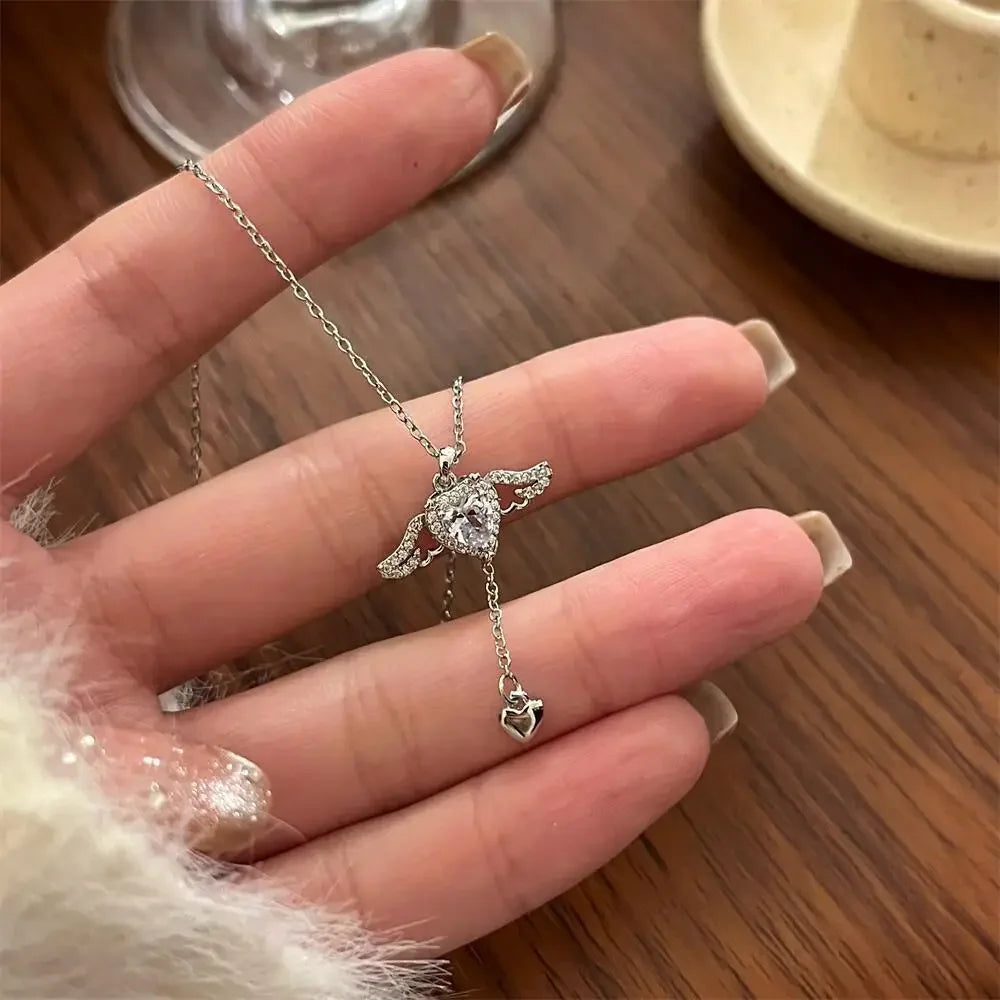 Fashion 925 Sterling Silver Round Zircon Necklace Minimalist Style Charm Choker Pendant Party Gift For Women's Fine Jewelry