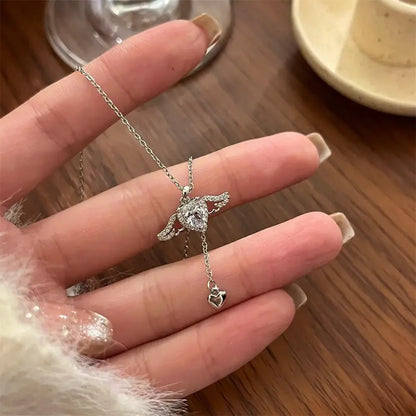 Fashion 925 Sterling Silver Round Zircon Necklace Minimalist Style Charm Choker Pendant Party Gift For Women's Fine Jewelry