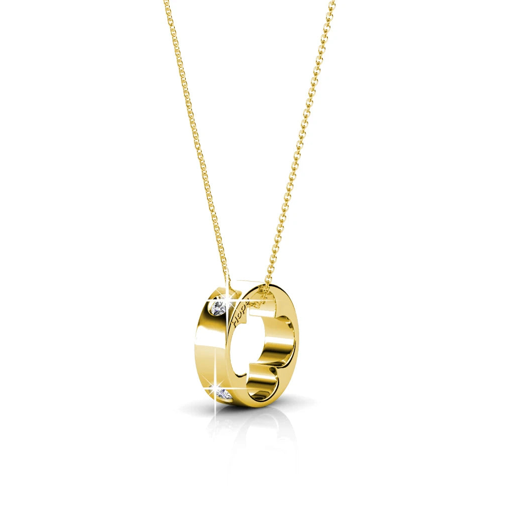 Daisini Trendy Round Geometric Pendant Necklace with Genuine Swarovski Crystals 925 Sterling Silver Fashion Jewelry Gift