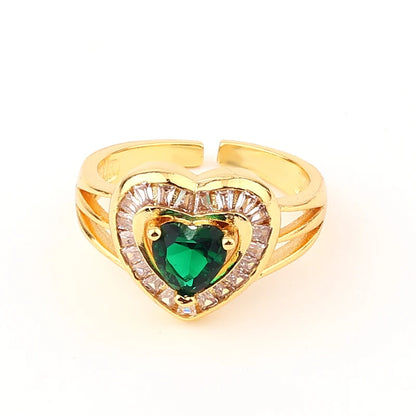 Fashion Green Cubic Zirconia 18K Gold Plated Emerald Crystal For Women Charm Bling Luxury CZ Zircon Jewelry New