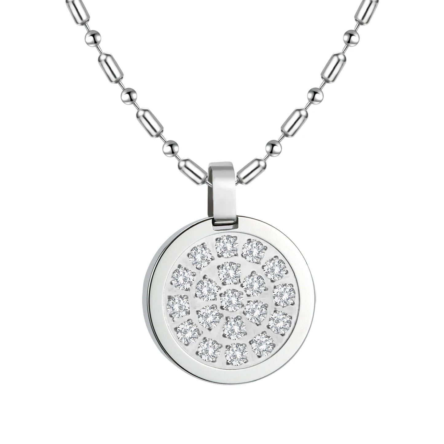 Fashion Necklace Natural Stone Pendants Stainless Steel Abalone Zircon Healing Balance Jewelry with Box Women Gift