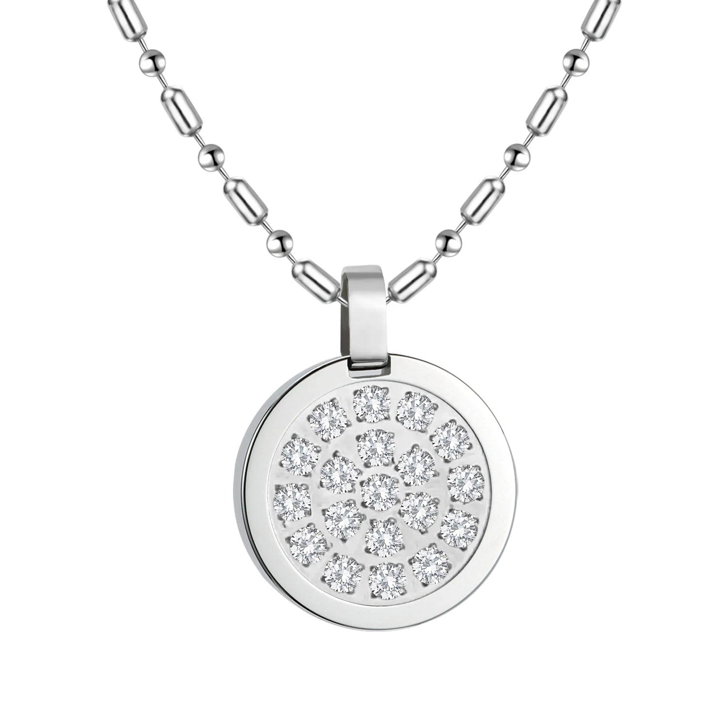 Fashion Necklace Natural Stone Pendants Stainless Steel Abalone Zircon Healing Balance Jewelry with Box Women Gift