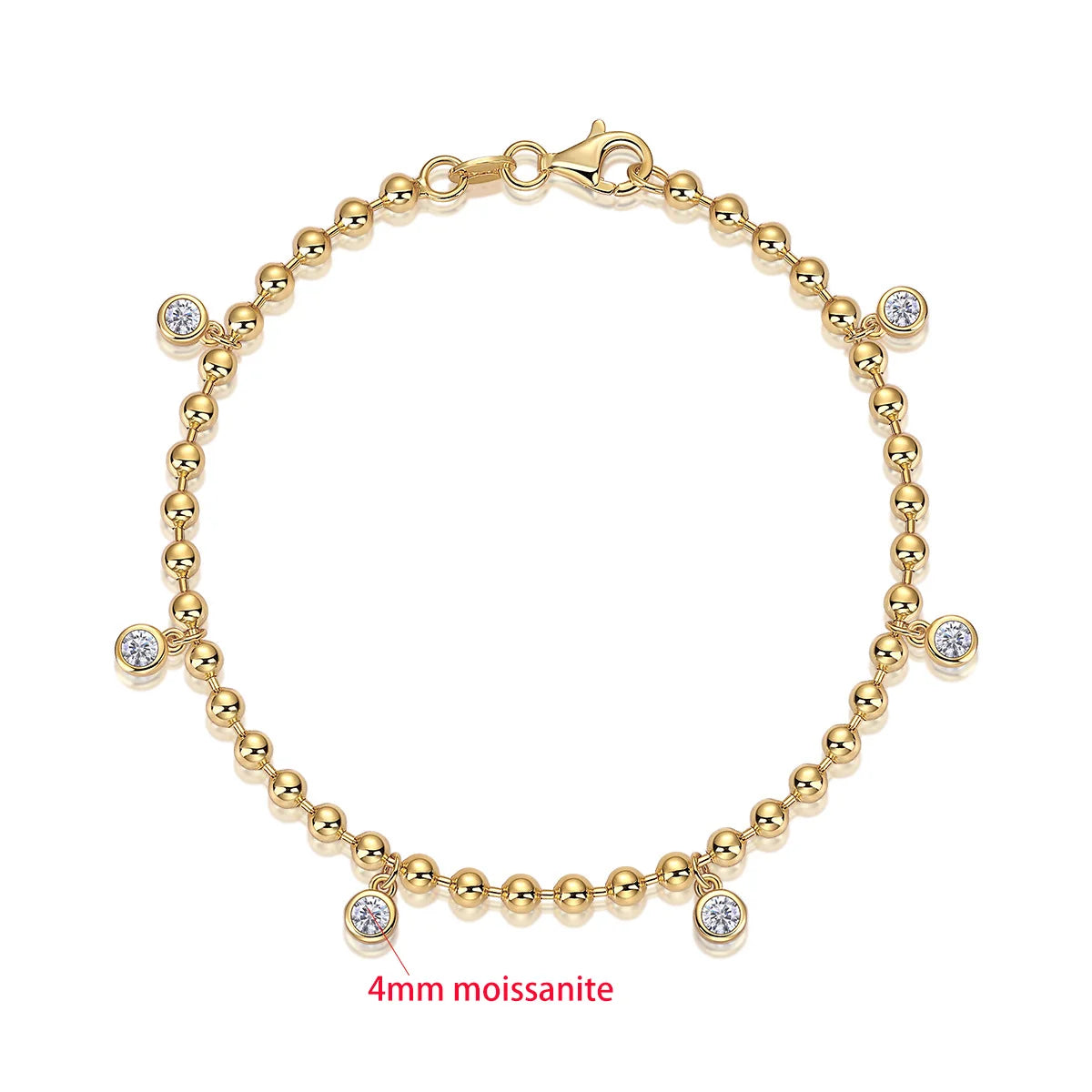 TFGLBU New Full Excellent Cut Moissanite Bracelet for Woman 18k Gold Plated Bangle S925 Sterling Silver Jewelry Party Wholesale