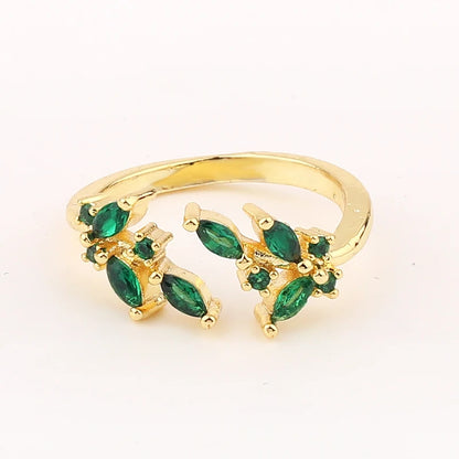 Fashion Green Cubic Zirconia 18K Gold Plated Emerald Crystal For Women Charm Bling Luxury CZ Zircon Jewelry New