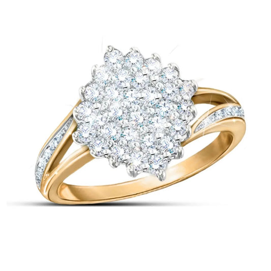Romantic Fashion Simple Trendy Classic Exquisite Luxurious Sparkling Zirconia Ring Women's Jewelry Holiday Gift