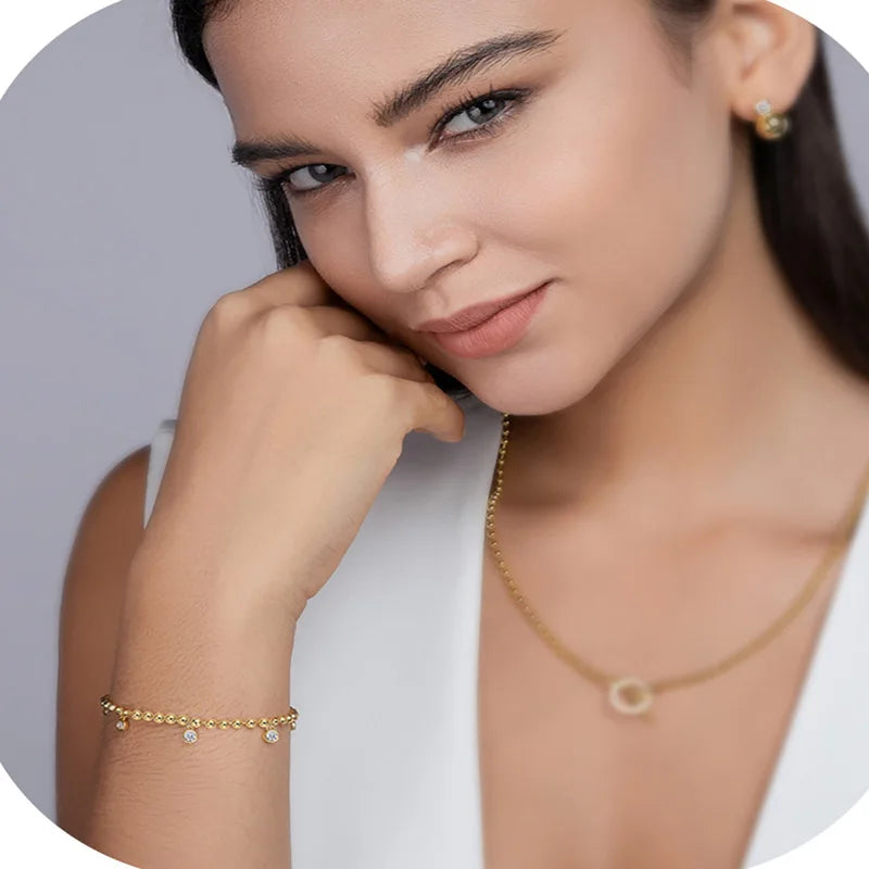 TFGLBU New Full Excellent Cut Moissanite Bracelet for Woman 18k Gold Plated Bangle S925 Sterling Silver Jewelry Party Wholesale