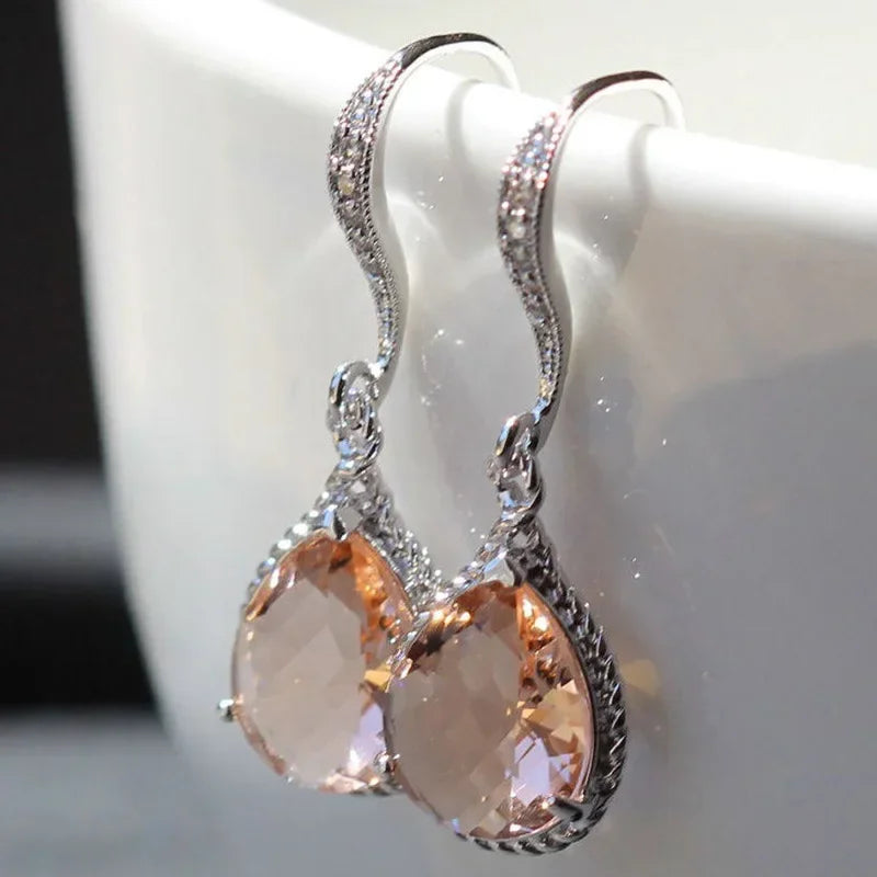 2025 New Colorful Crystal Zircon Bridal Earrings, European and American Personalized Fashion Trend, High End Jewelry