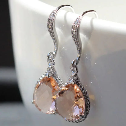2025 New Colorful Crystal Zircon Bridal Earrings, European and American Personalized Fashion Trend, High End Jewelry
