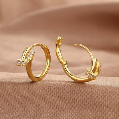 XINYI Plated Zircon Round Circle Hoop Earring for Women Minimalist Trendy Accessories Party Wedding Jewelry gifts