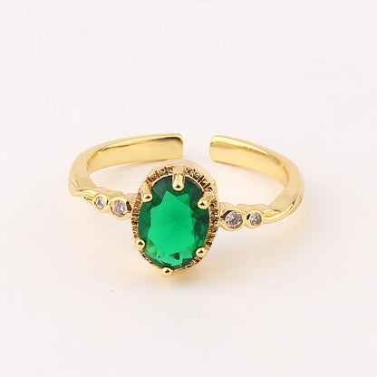 Fashion Green Cubic Zirconia 18K Gold Plated Emerald Crystal For Women Charm Bling Luxury CZ Zircon Jewelry New