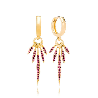 925 Sterling Silver Ear Needle Fashion Exquisite Hoop Earrings  Classic Rose Red Series Earrings for Women Patty Jewelry Gift