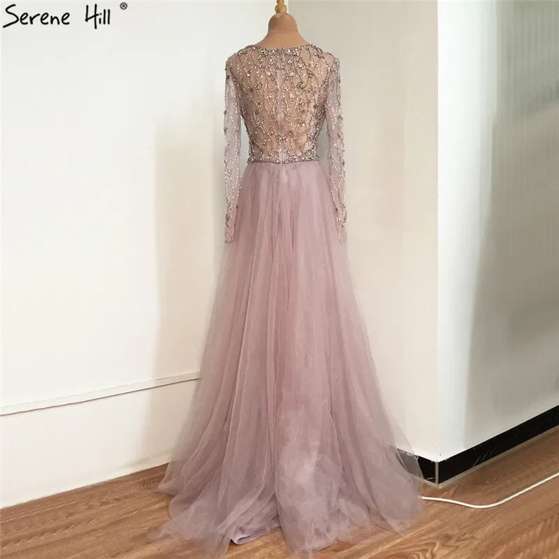 Serene Hill L Lilac s 2025 Dubai Elegant Diamond  Long Luxury Evening Dresse Mermaid Beaded Formal Dress LA70341 Customized