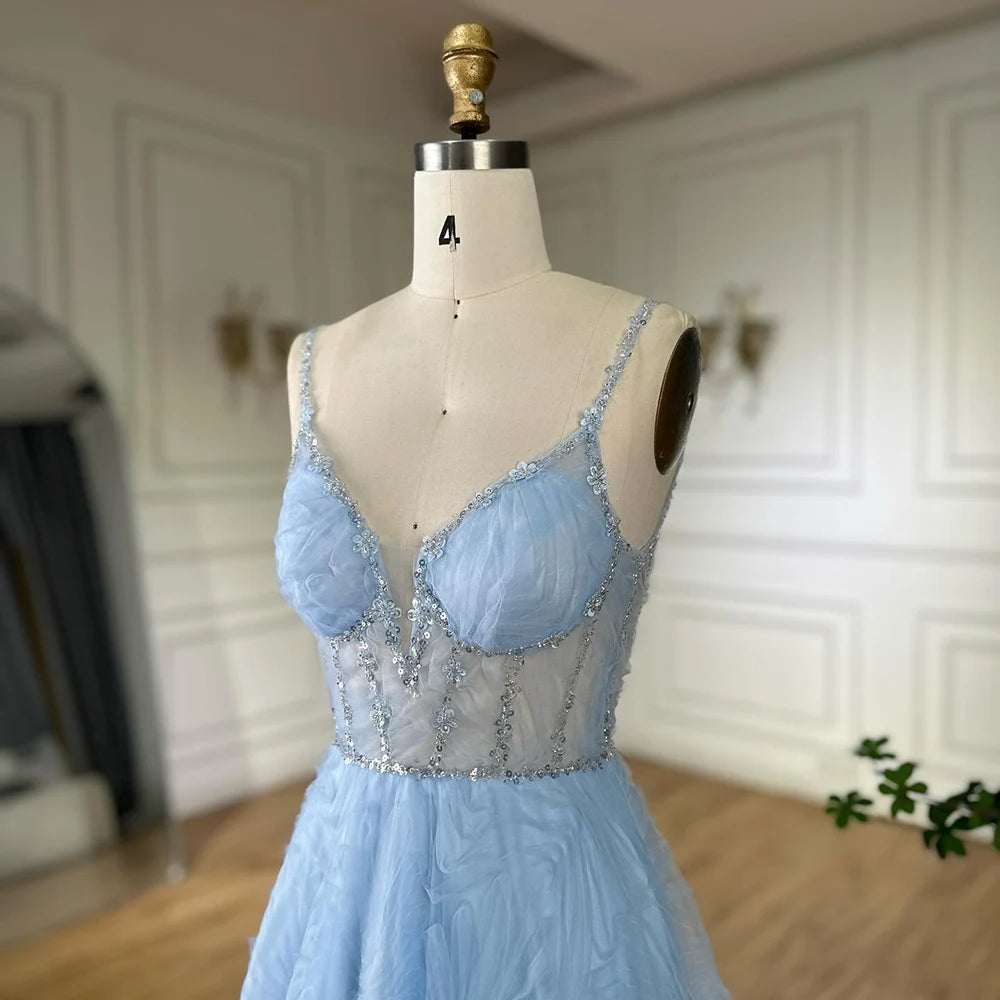 Serene Hill 2025 Arabic Sage Green  Spaghetti Strap Backless A-Line Prom Dress for  | Wedding Party LA72636 Customized
