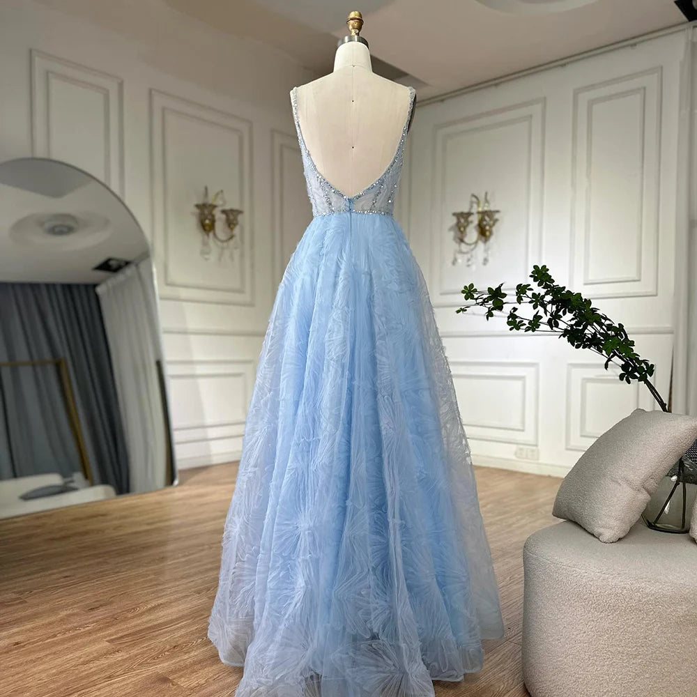 Serene Hill 2025 Arabic Sage Green  Spaghetti Strap Backless A-Line Prom Dress for  | Wedding Party LA72636 Customized
