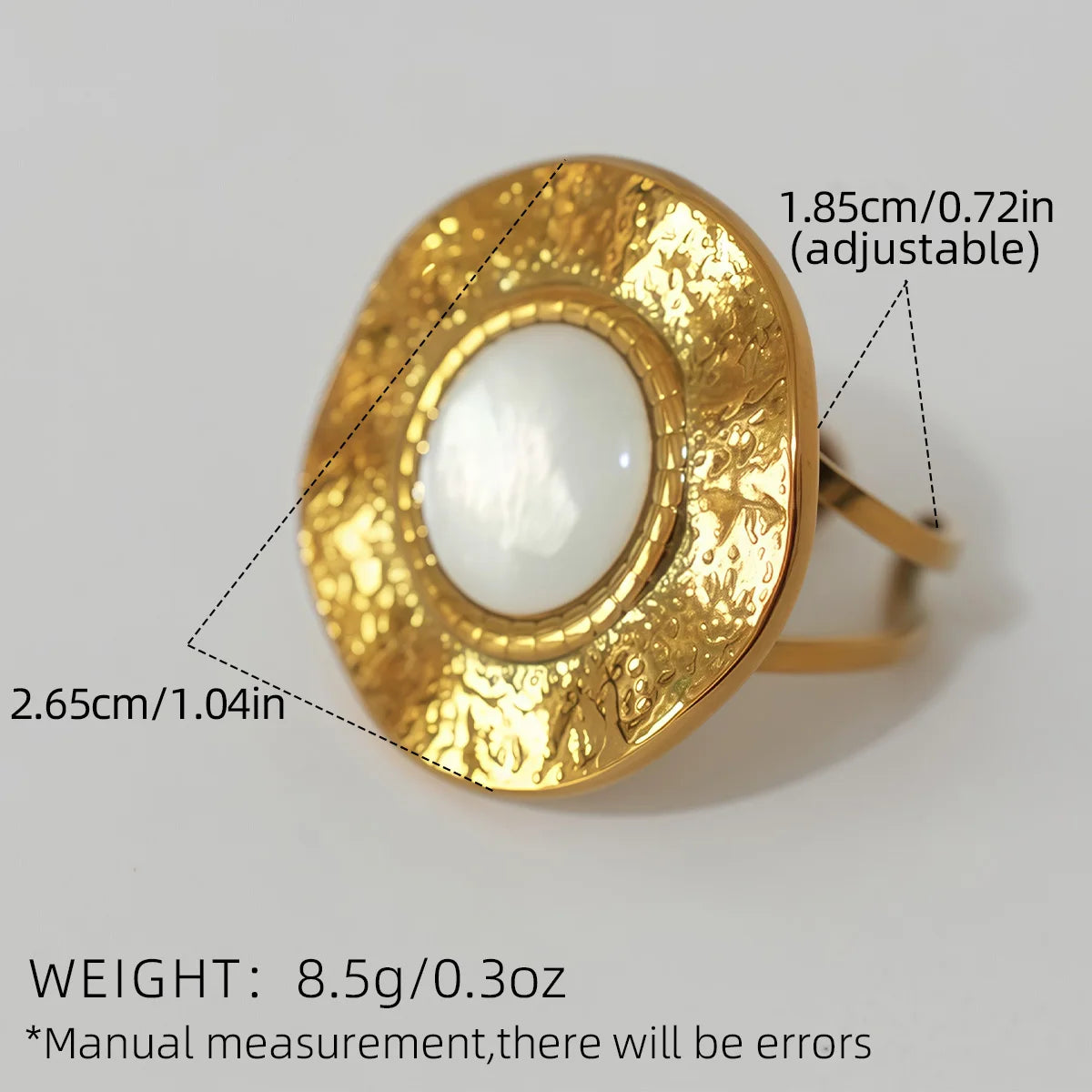 Fashion Shell Stainless Steel 18K Gold Plated Adjustable Opening Rings  for Women Engagement Party Gift Temperament Jewelry 2025