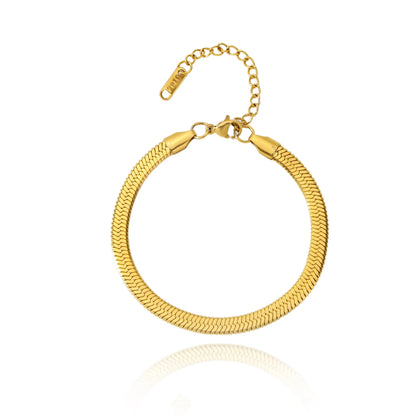 Hip Hop Stainless Steel Bracelet Gold Color Snake Chain Titanium Steel Bracelet For Women Men Fashion Jewelry Accessories