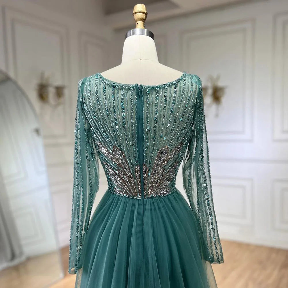 Serene Hill Pink  With Overskirt Split  Beaded Mermaid Evening Dresses Gowns  2025 LA72431 Customized