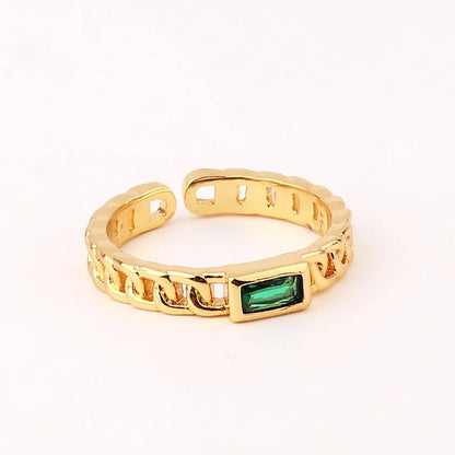Fashion Green Cubic Zirconia 18K Gold Plated Emerald Crystal For Women Charm Bling Luxury CZ Zircon Jewelry New