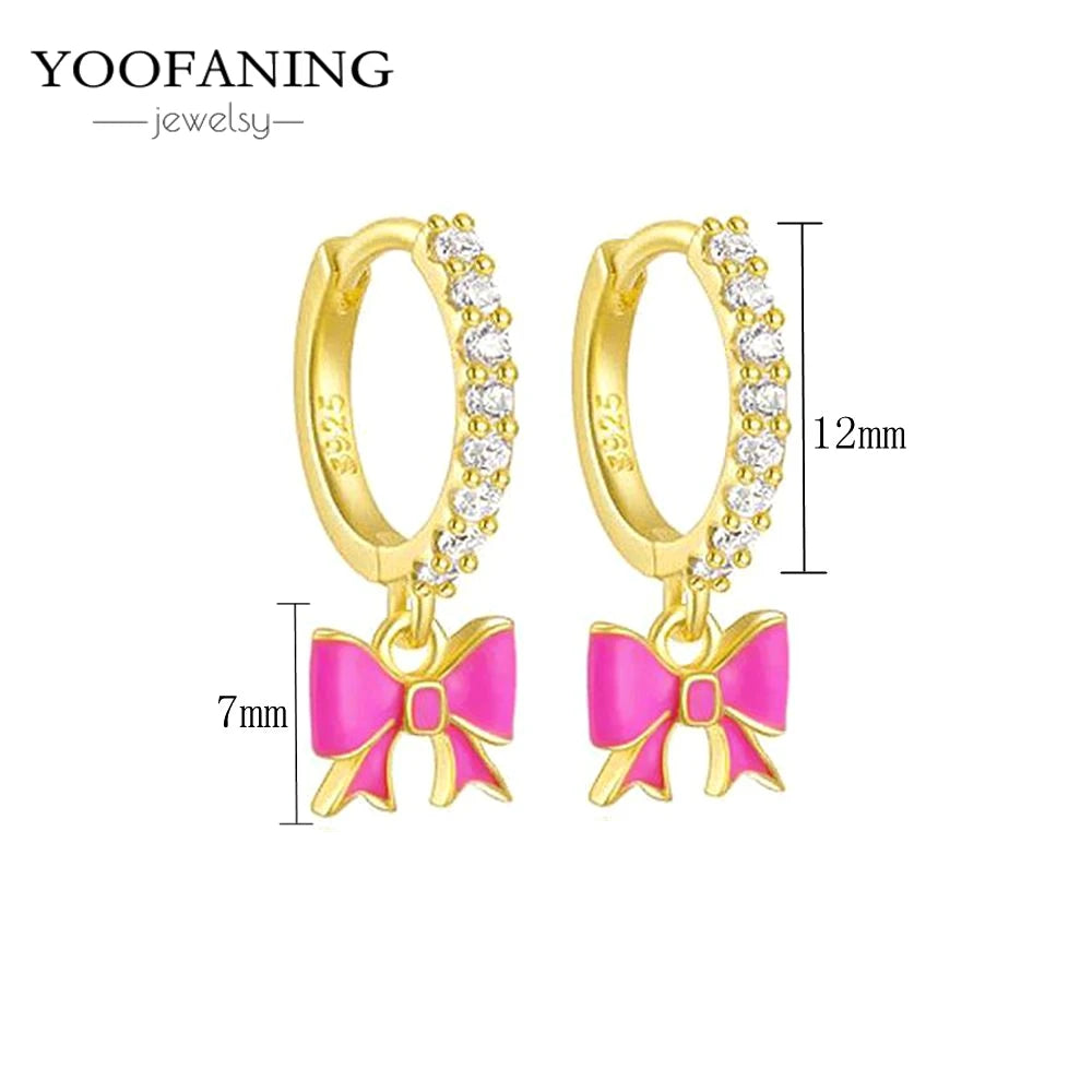925 Sterling Silver Ear Needle Fashion Exquisite Hoop Earrings  Classic Rose Red Series Earrings for Women Patty Jewelry Gift