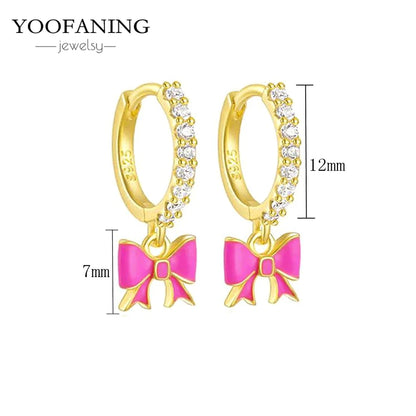 925 Sterling Silver Ear Needle Fashion Exquisite Hoop Earrings  Classic Rose Red Series Earrings for Women Patty Jewelry Gift