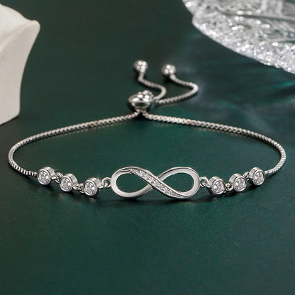 925 Sterling Silver luxury Crystal Bracelets for Women Fashion Street Versatile Jewelry Party Wedding Accessories Christmas Gift