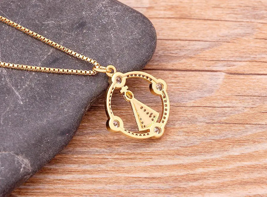 Nidin Romantic Simple Heart-shaped Necklaces Exquisite Crystal Zircon Pendant Gold Plated Clavicle Chain Women's Wedding Jewelry