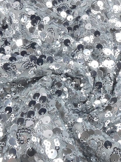 VC Glamorous Silver Sequin Sleeveless Strapless Mermaid Dress for Galas Party Wedding Evening Gown