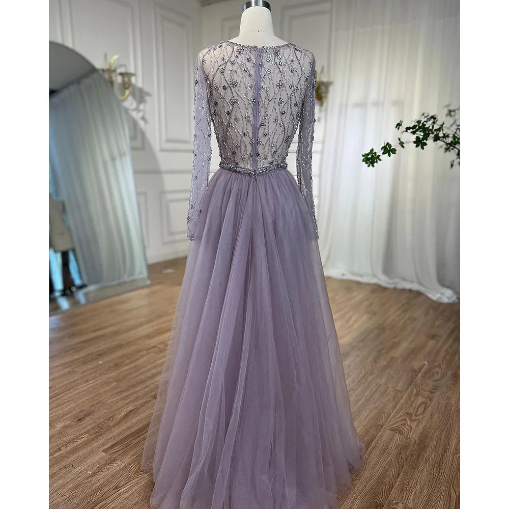 Serene Hill L Lilac s 2025 Dubai Elegant Diamond  Long Luxury Evening Dresse Mermaid Beaded Formal Dress LA70341 Customized