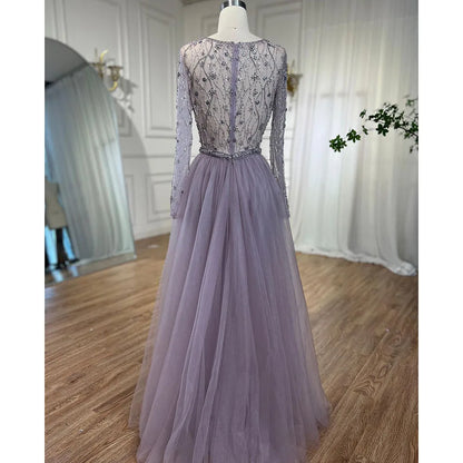 Serene Hill L Lilac s 2025 Dubai Elegant Diamond  Long Luxury Evening Dresse Mermaid Beaded Formal Dress LA70341 Customized