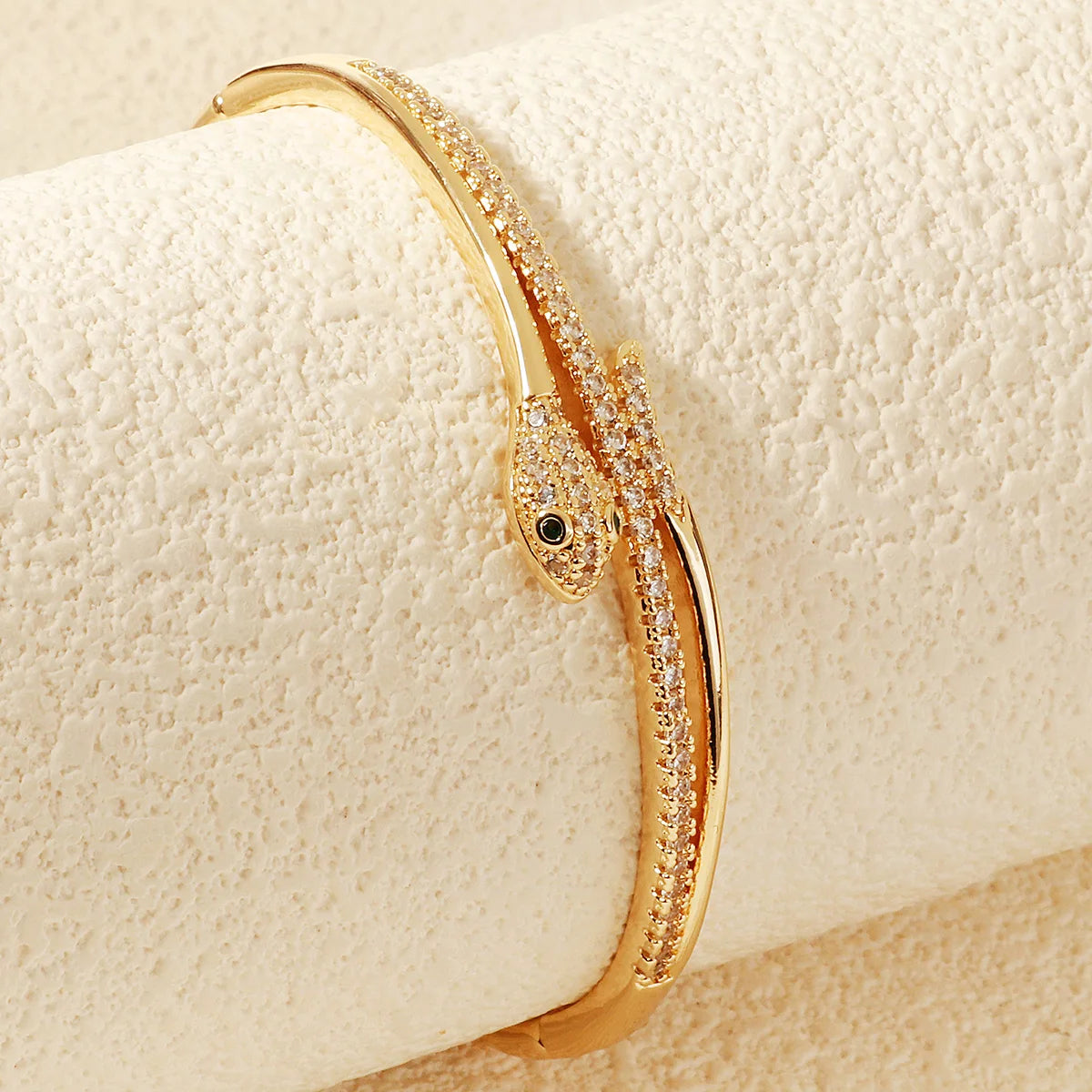Trendy Stainless Steel Golden Snake Owl Zirconia Bracelet For Women Classic Animals Bangles Jewelry Accessories Summer As Gifts