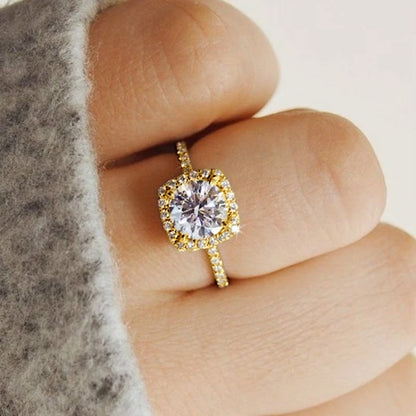 RAPRGOLD 2CT D Color Moissanite Ring s925 Sterling Silver Brilliant Diamond Halo Engagement Rings for Women Fine Jewelry Gifts