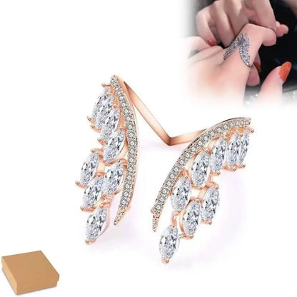 Fashion Bridal Open Bangle Bracelet Angel Wings Design for Women Accessories Zircon Drop Crystal Bracelet Wedding Jewelry