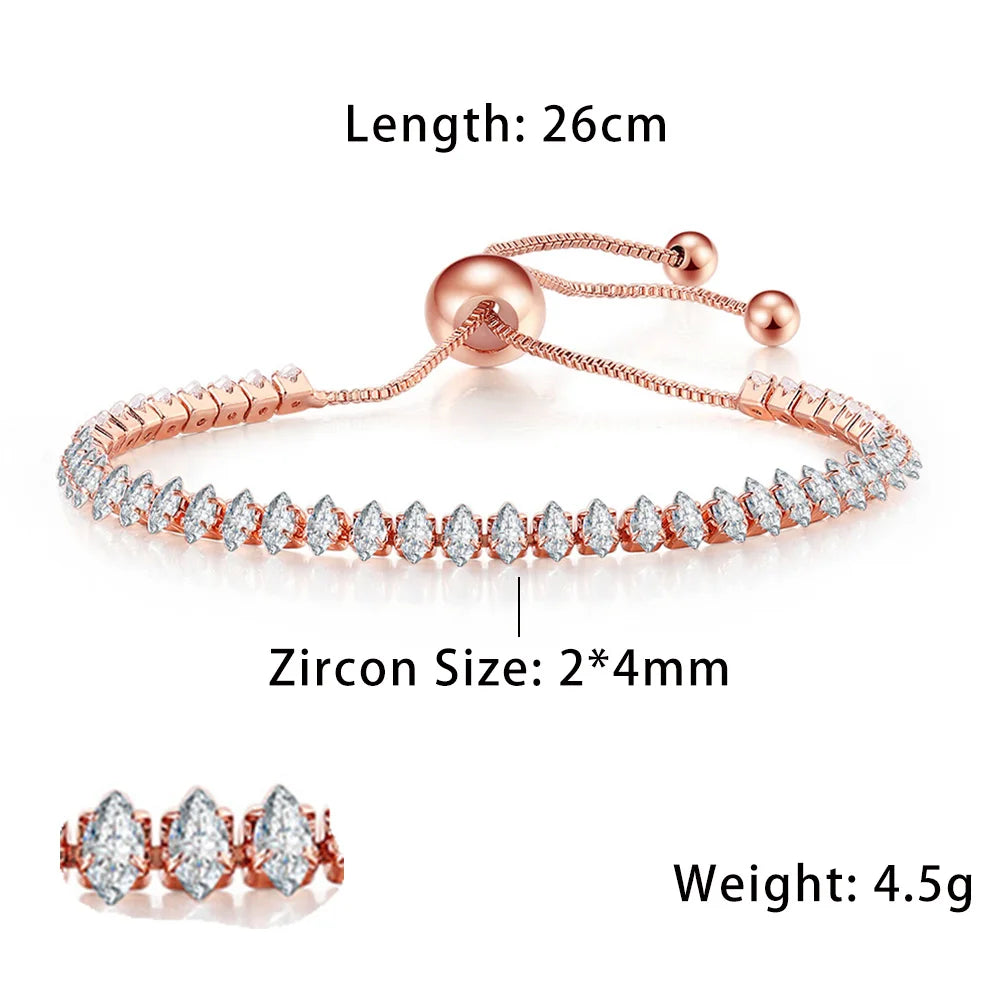 Fashionable Zircon Tennis Bracelets for Women Dazzling Various Shape Crystal Chain on Hand Trend Sexy Party Accessories Jewelry