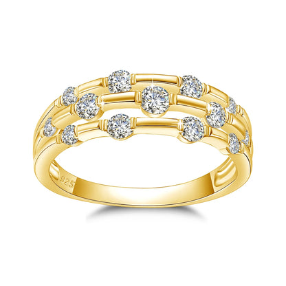 Certificated Moissanite Rings For Women Solid 925 Sterling Silver Eternity Band Wedding Jewelry Gift For Girl Pass Diamond Test