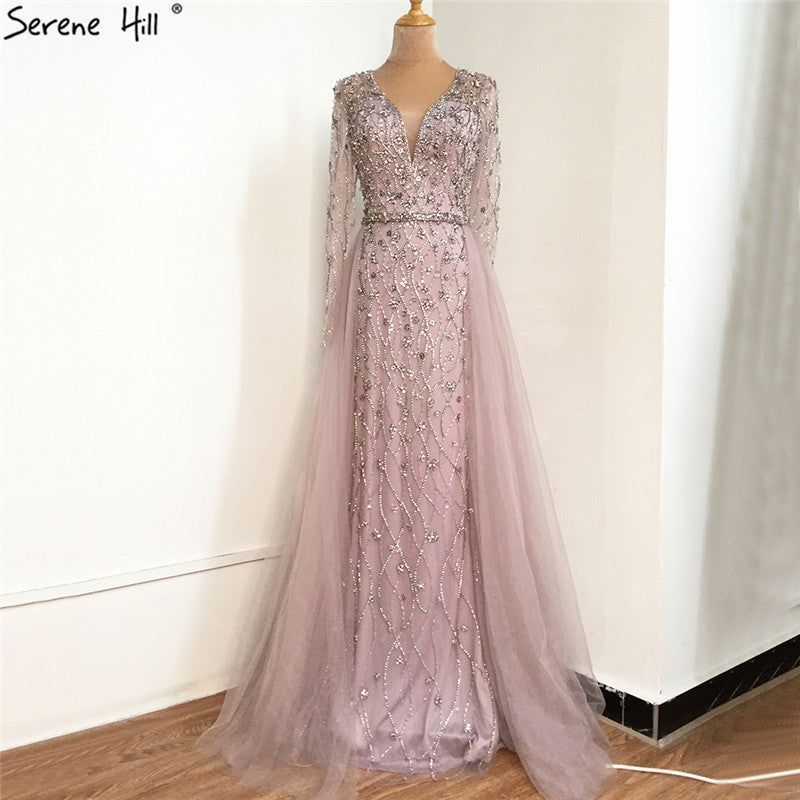Serene Hill L Lilac s 2025 Dubai Elegant Diamond  Long Luxury Evening Dresse Mermaid Beaded Formal Dress LA70341 Customized