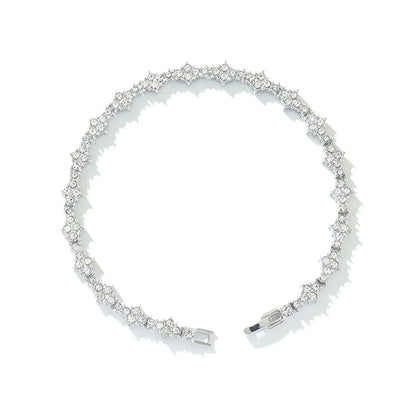 Round Stone Star Cubic Zirconia Bracelet Hip-Hop Jewelry For Men Shiny Elegant Fashion Accessory Classic  Gift For Birthday