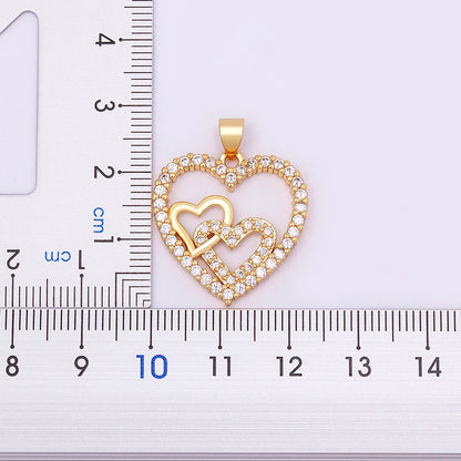 Nidin Romantic Simple Heart-shaped Necklaces Exquisite Crystal Zircon Pendant Gold Plated Clavicle Chain Women's Wedding Jewelry