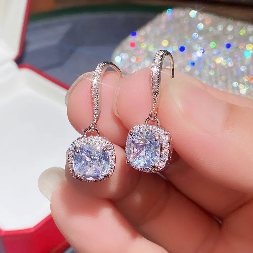 2025 New Colorful Crystal Zircon Bridal Earrings, European and American Personalized Fashion Trend, High End Jewelry