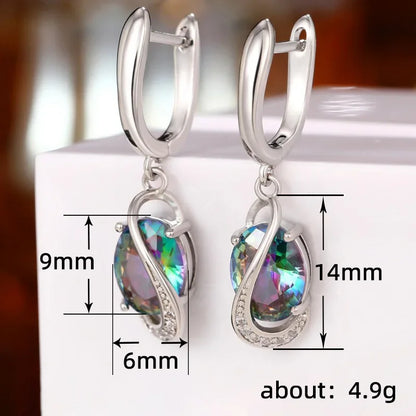 2025 New Colorful Crystal Zircon Bridal Earrings, European and American Personalized Fashion Trend, High End Jewelry